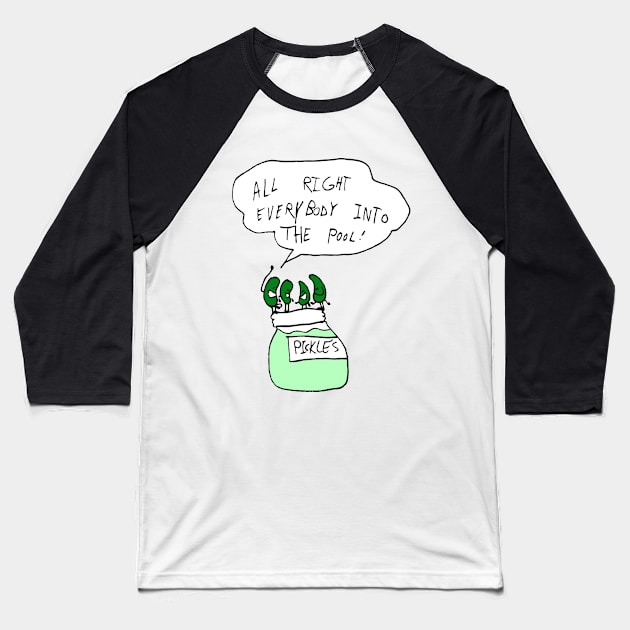 Cucumbers taking a dip Baseball T-Shirt by Little Tiny Spark